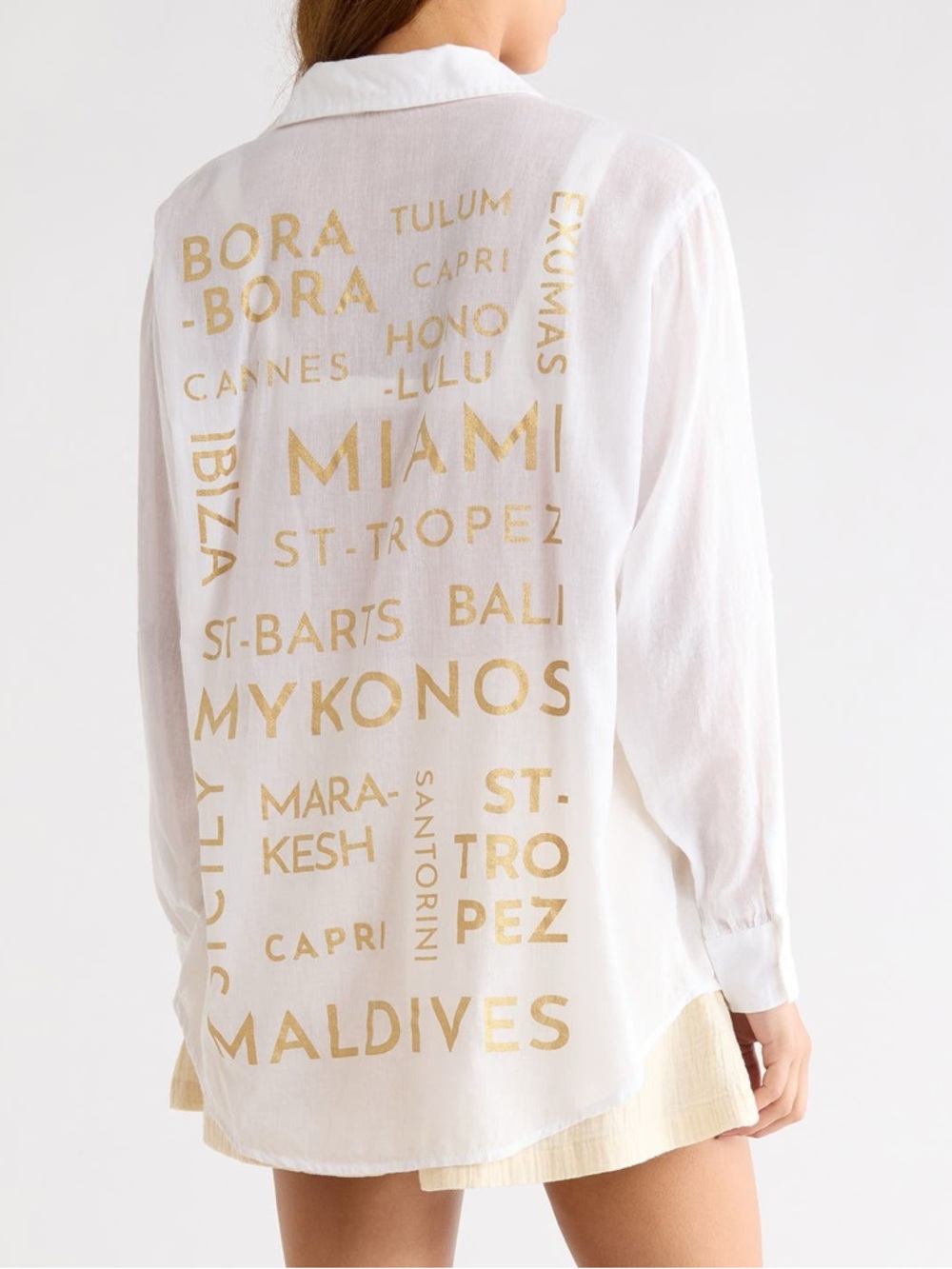 ELAN RESORT VACAY GOLD PRINT BACK COVERUP SHIRT ❤️NWT IN STORES❤️